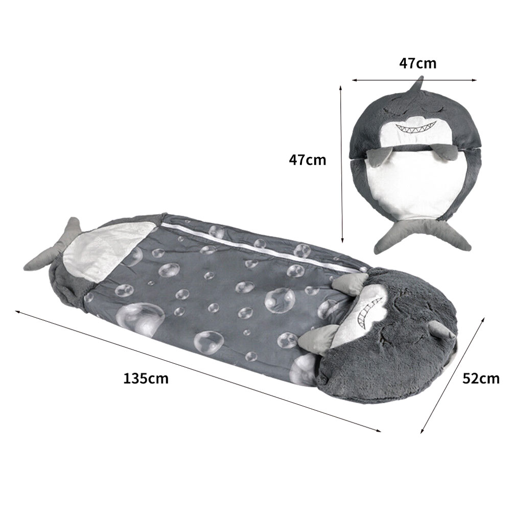 Childrens Sleeping Bag Shark Grey - Image 2