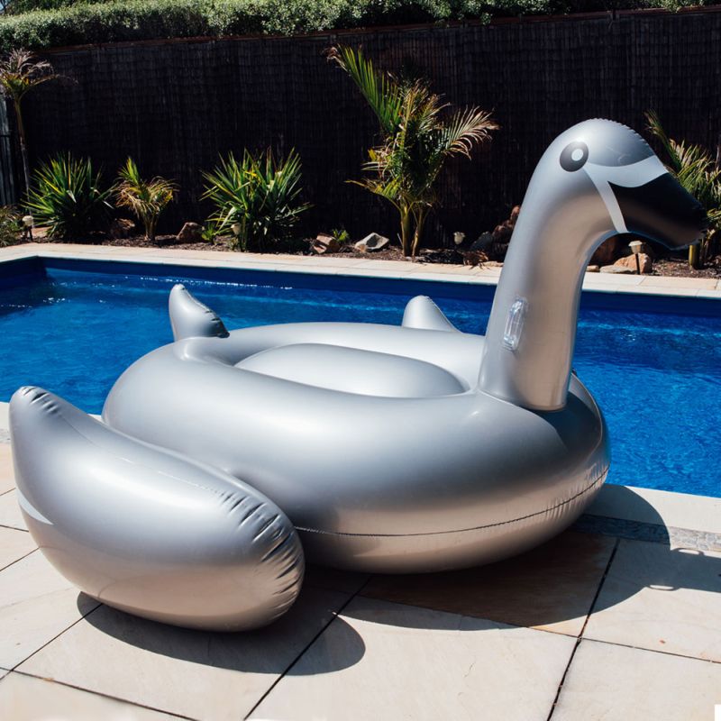 Giant Swan Silver Pool Toy - Image 2