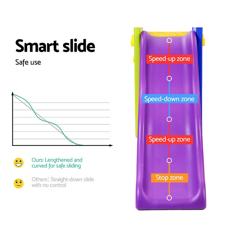 Kids Slide Swing Basketball Set Purple - Image 5