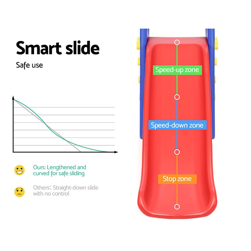 Kids Slide Swing Basketball Set Red - Image 4
