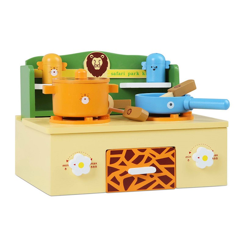 Safari Kitchen Cookware Playset Wooden