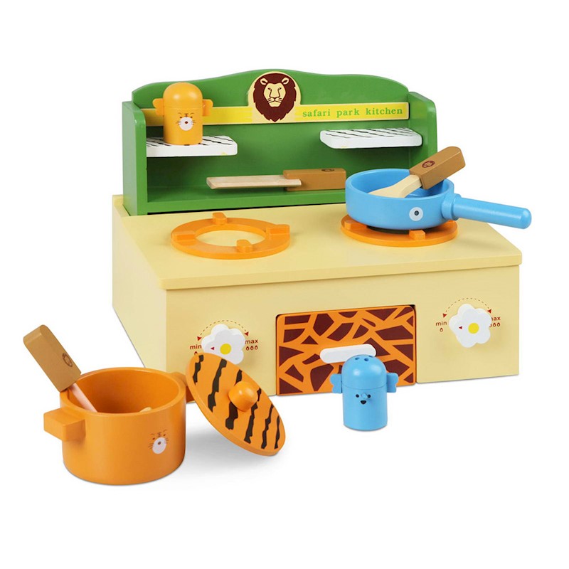 Safari Kitchen Cookware Playset Wooden - Image 3