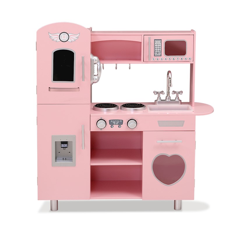 Kitchen Playset Wooden Pink Style 2 - Image 3