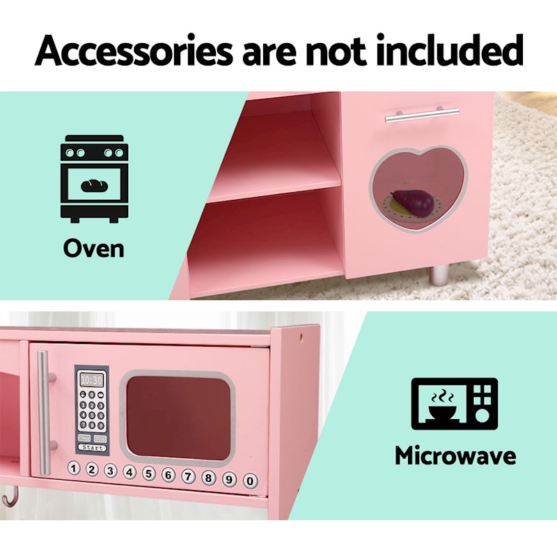 Kitchen Playset Wooden Pink Style 2 - Image 5
