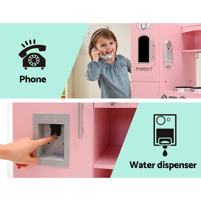 Kitchen Playset Wooden Pink Style 2 - Image 7