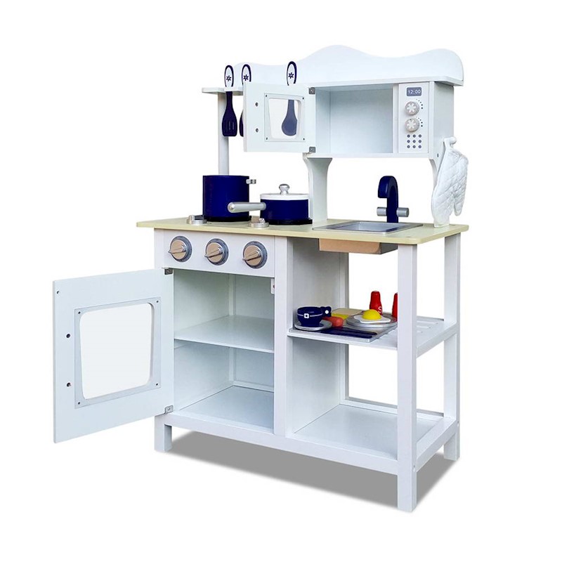 Kitchen Playset Wooden White - Image 4