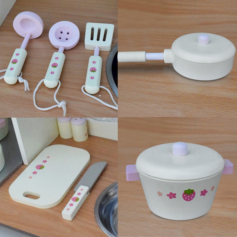 Kitchen Playset Wooden White Style 3 - Image 7