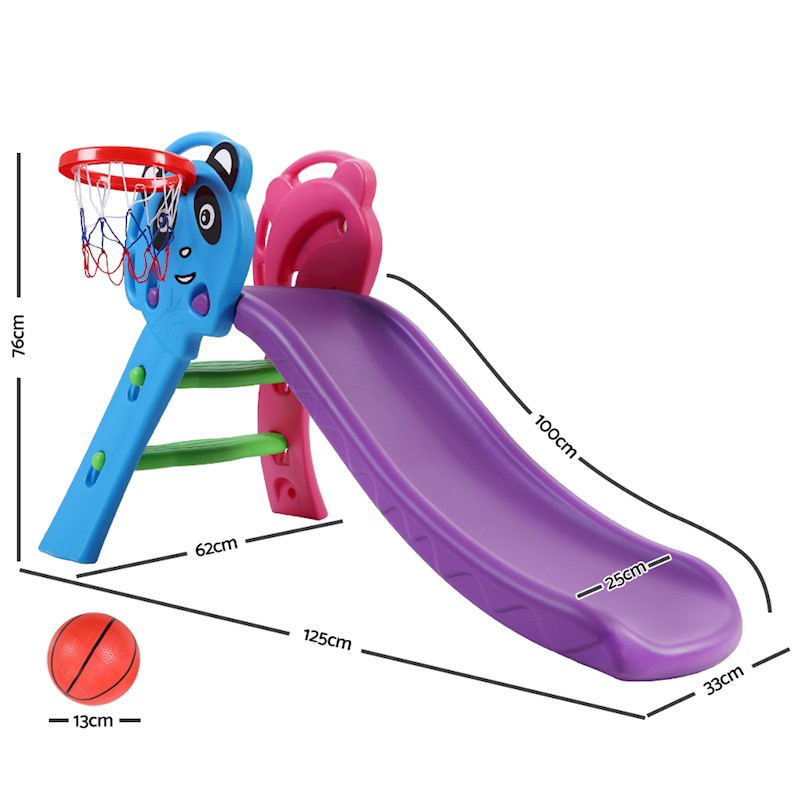 Slide & Basketball Set Purple, Blue & Pink - Image 2