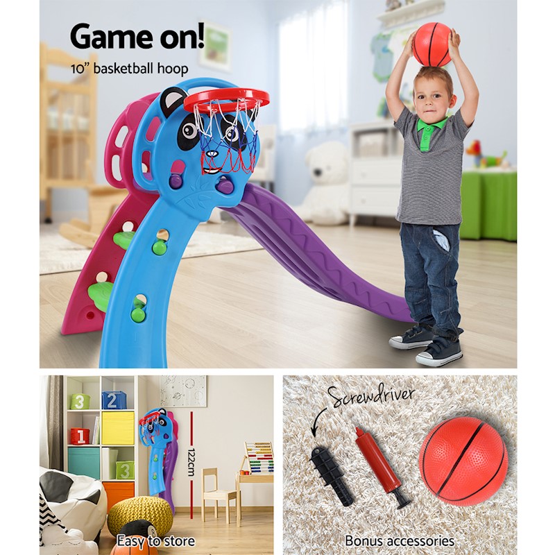 Slide & Basketball Set Purple, Blue & Pink - Image 6