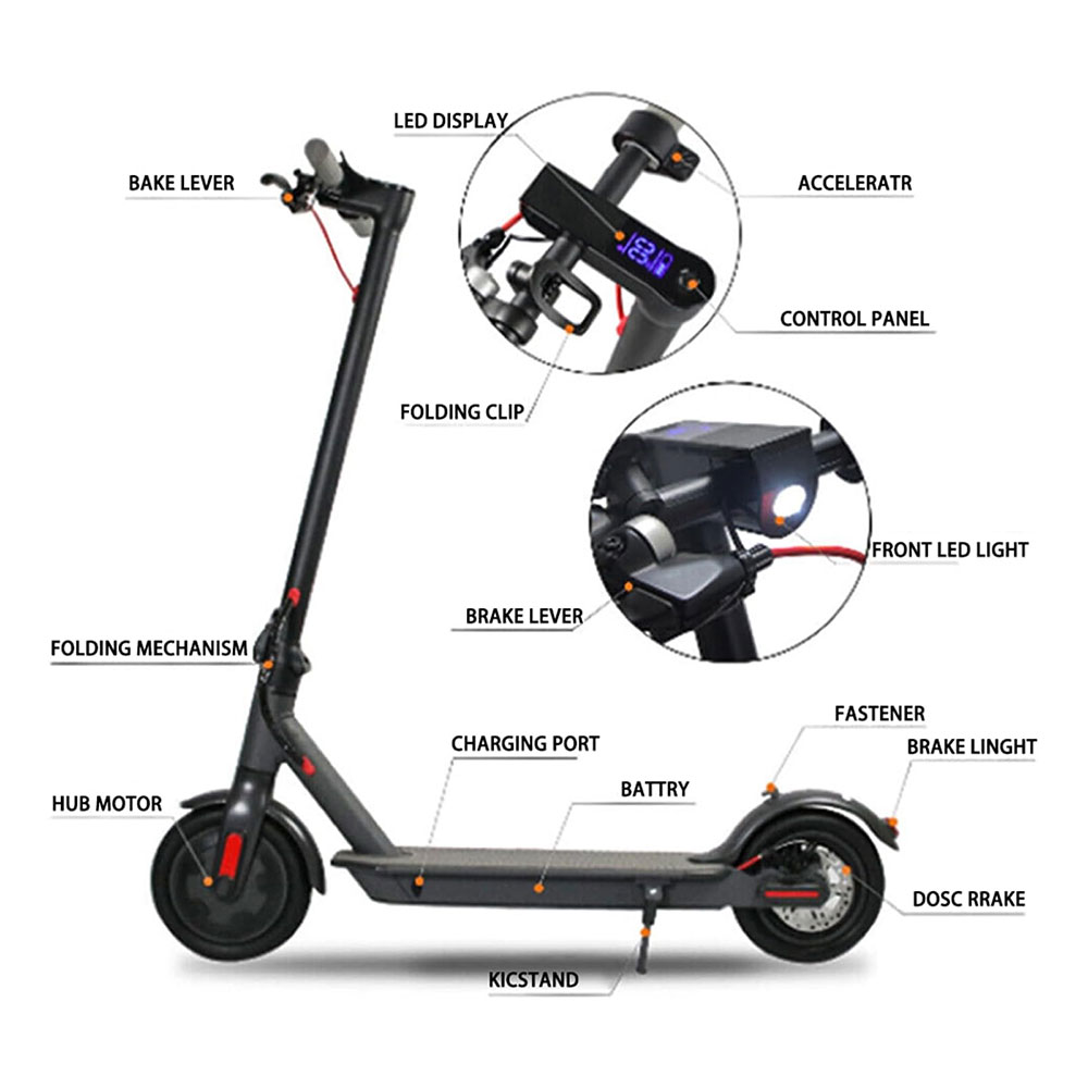Electric Scooter 900W Silver - Image 4