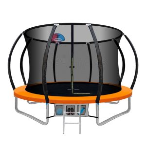12ft Trampoline With Basketball Set Orange